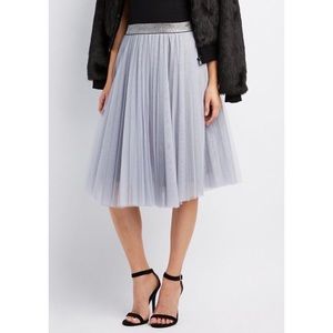 Charlotte Russe Tulle Midi Shimmer Waist Skirt